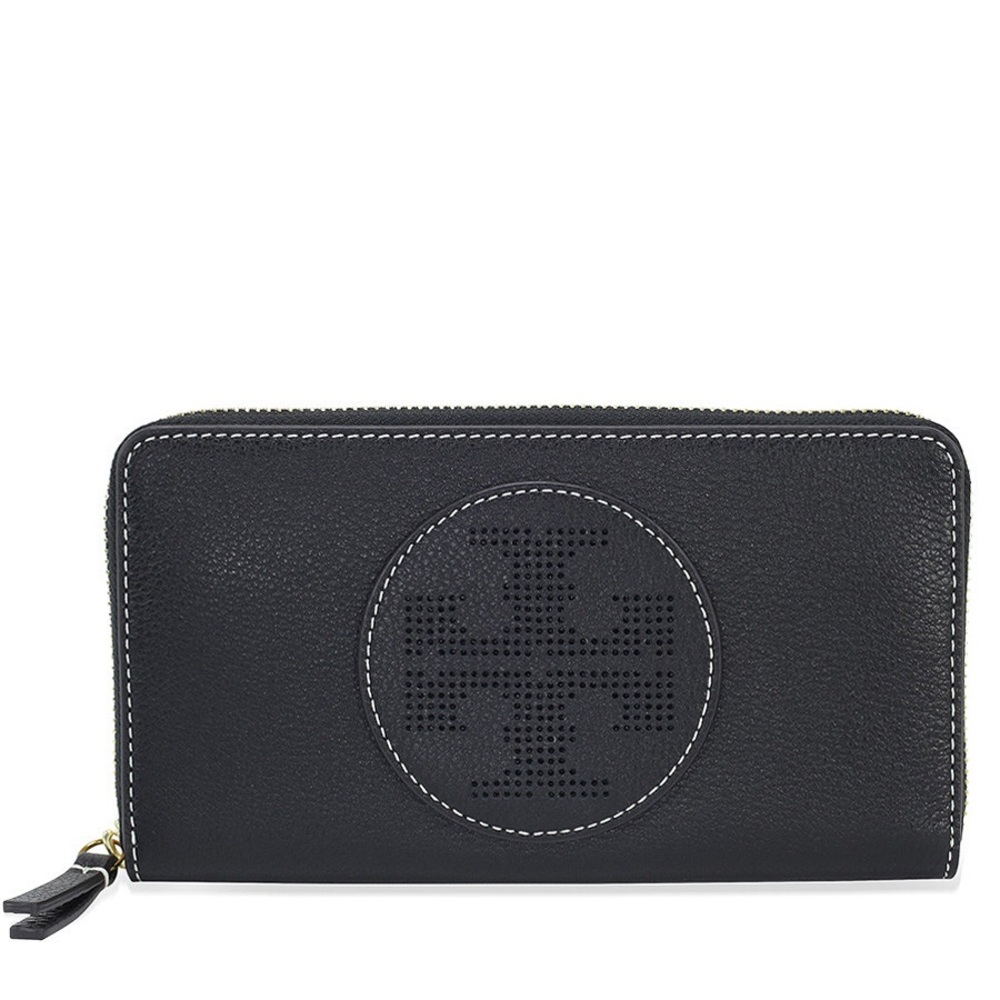 Tory Burch Perforated Logo Zip Continental